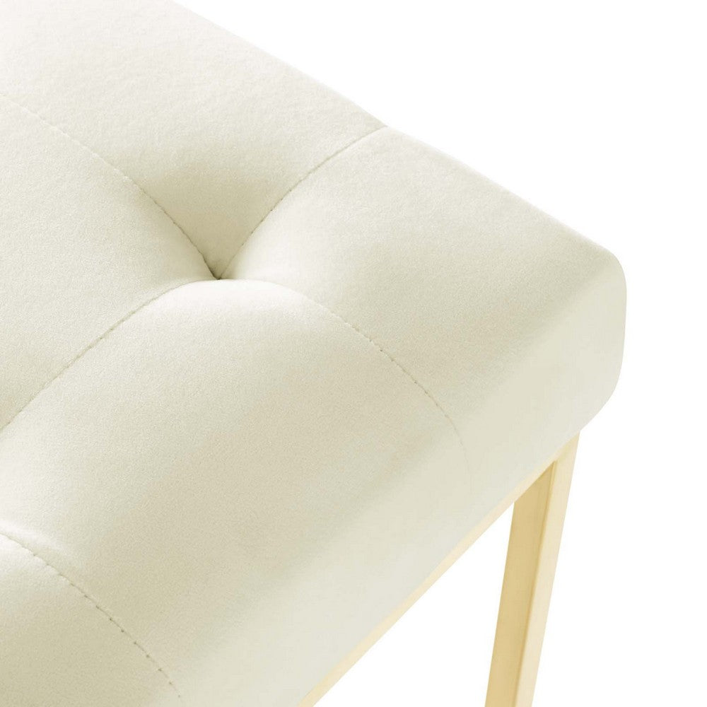 Privy Gold Stainless Steel Performance Velvet Dining Chair by Modway| White