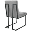 Privy Black Stainless Steel Upholstered Fabric Dining Chair - No Shipping Charges