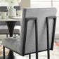 Privy Black Stainless Steel Upholstered Fabric Dining Chair - No Shipping Charges