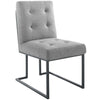 Privy Black Stainless Steel Upholstered Fabric Dining Chair - No Shipping Charges
