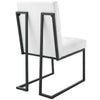 Modway Privy Upholstered Fabric Black Stainless Steel Dining Chair in Black White MDY-EEI-3745-BLK-WHI