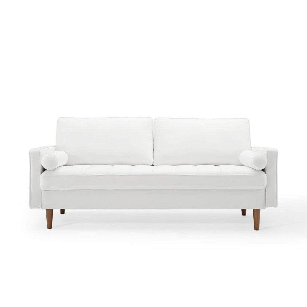 Modway Valour Performance Velvet Upholstered Tufted Sofa White MDY-EEI-3764-WHI