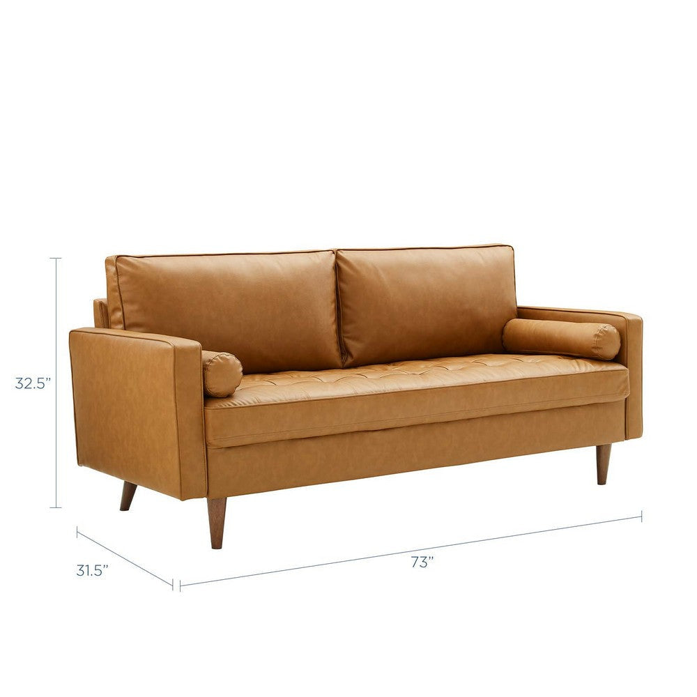 Modway Valour Vegan Leather Tufted Sofa Tan MDY-EEI-3765-TAN