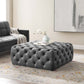 Anthem Tufted Button Large Square Performance Velvet Ottoman - No Shipping Charges