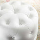 Anthem Tufted Button Round Faux Leather Ottoman  - No Shipping Charges