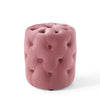 Modway Amour Tufted Performance Velvet Upholstered Dusty Rose, Round Ottoman