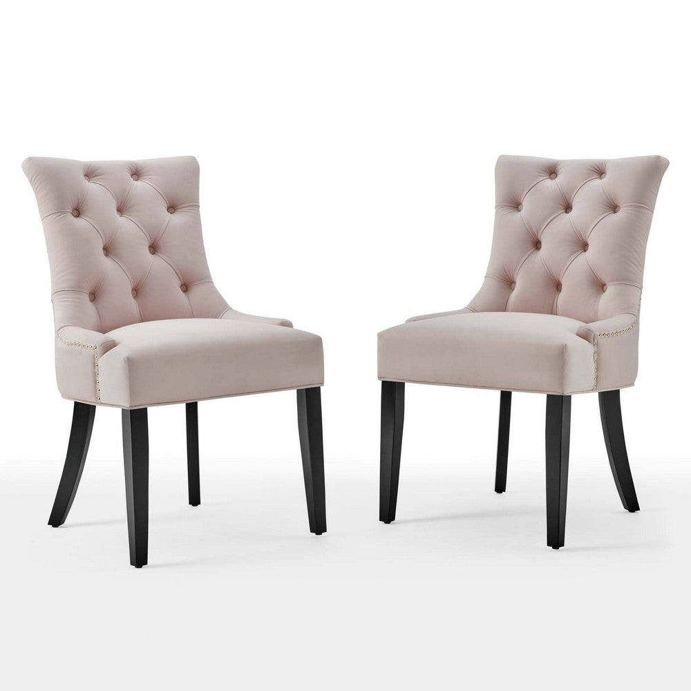 Regent Tufted Performance Velvet Dining Side Chairs - Set of 2  - No Shipping Charges