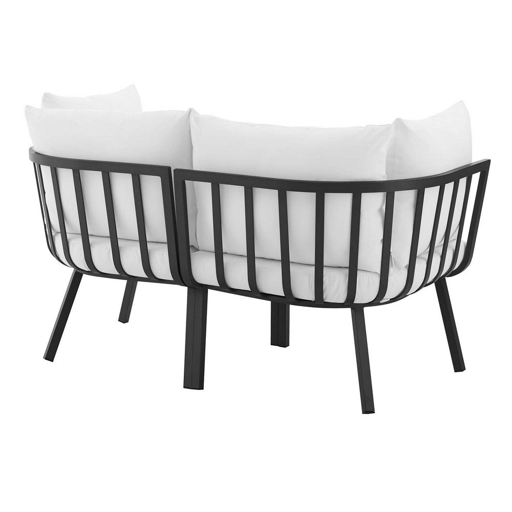 Riverside 2 Piece Outdoor Patio Aluminum Sectional Sofa Set by Modway| White