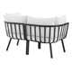 Riverside 2 Piece Outdoor Patio Aluminum Sectional Sofa Set by Modway| White