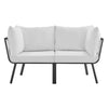 Riverside 2 Piece Outdoor Patio Aluminum Sectional Sofa Set by Modway| White