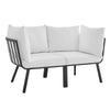 Riverside 2 Piece Outdoor Patio Aluminum Sectional Sofa Set by Modway| White