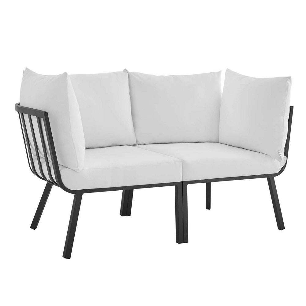 Riverside 2 Piece Outdoor Patio Aluminum Sectional Sofa Set by Modway| White