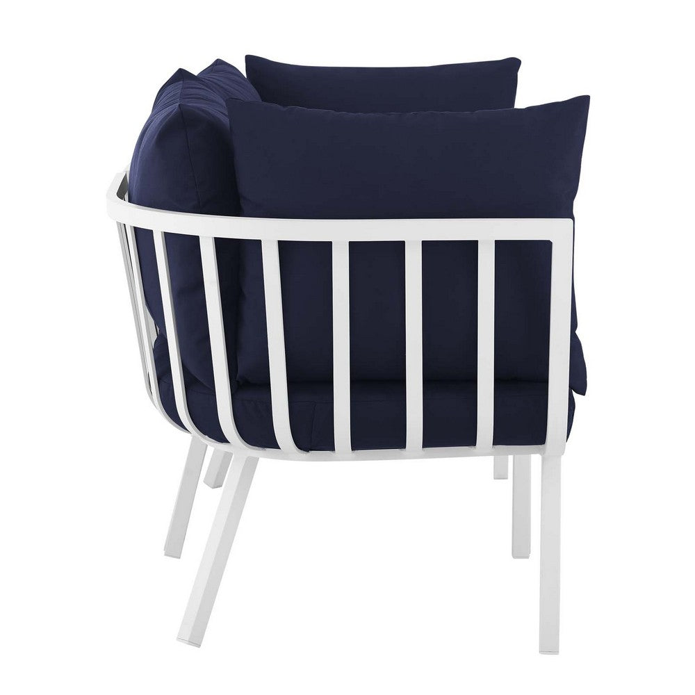 Riverside 2 Piece Outdoor Patio Aluminum Sectional Sofa Set by Modway| Blue