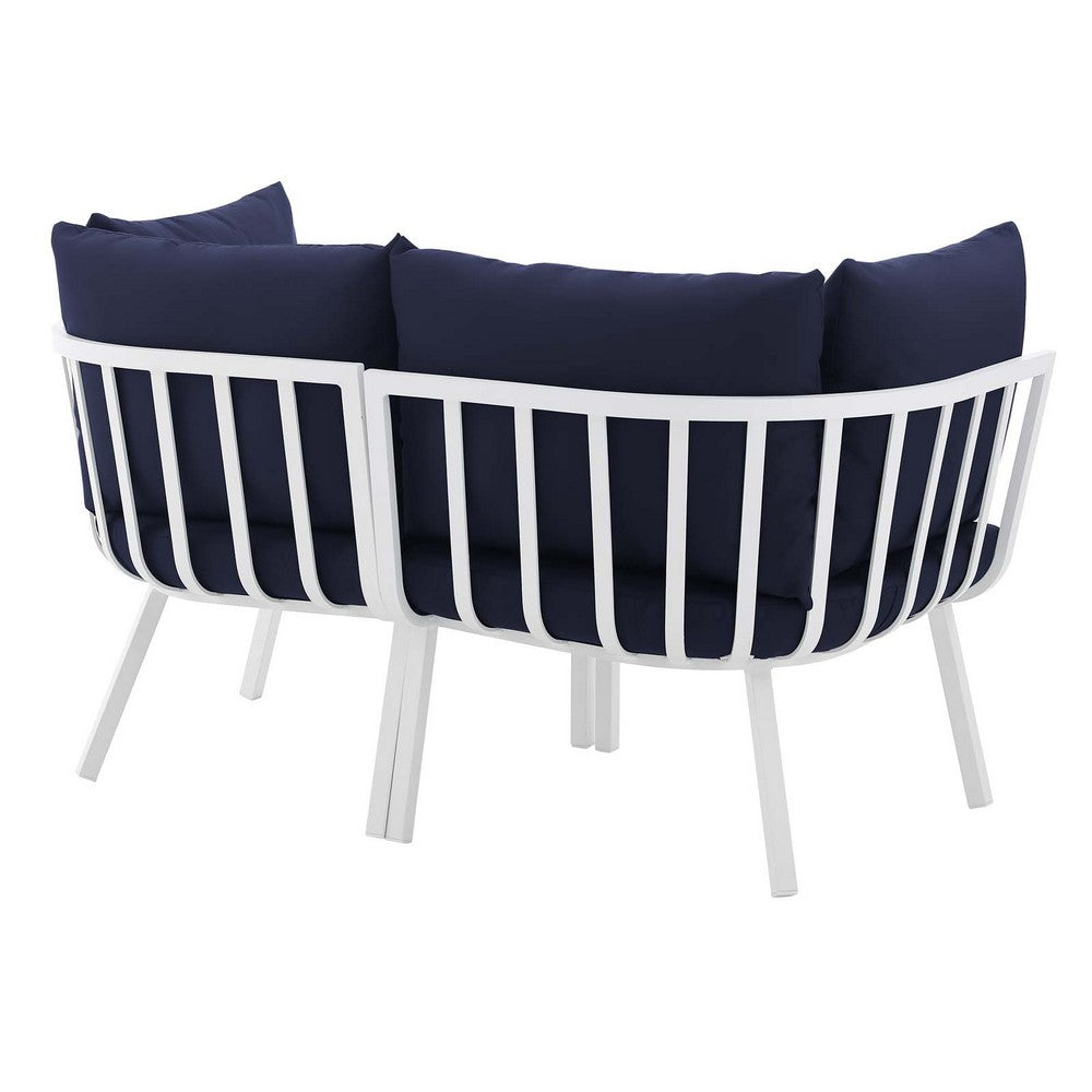 Riverside 2 Piece Outdoor Patio Aluminum Sectional Sofa Set by Modway| Blue