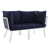 Riverside 2 Piece Outdoor Patio Aluminum Sectional Sofa Set by Modway| Blue