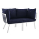 Riverside 2 Piece Outdoor Patio Aluminum Sectional Sofa Set by Modway| Blue