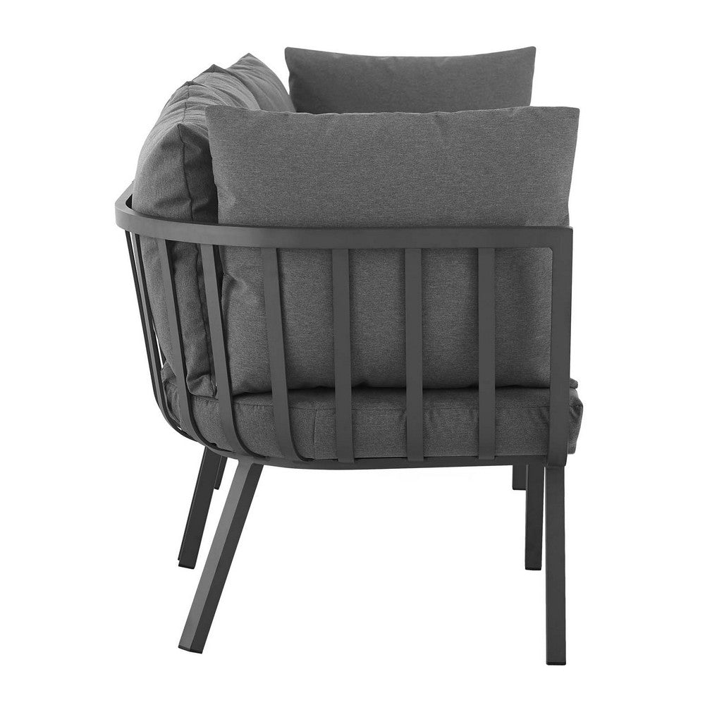 Riverside 3 Piece Outdoor Patio Aluminum Sectional Sofa Set by Modway| Gray