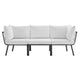 Riverside 3 Piece Outdoor Patio Aluminum Sectional Sofa Set by Modway| White
