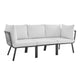 Riverside 3 Piece Outdoor Patio Aluminum Sectional Sofa Set by Modway| White