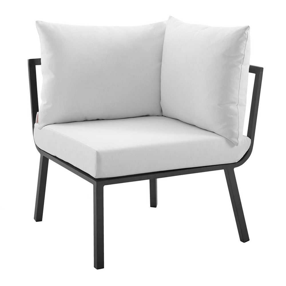 Riverside 3 Piece Outdoor Patio Aluminum Sectional Sofa Set by Modway| White