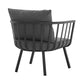 Modway Riverside 5 Piece Outdoor Patio Aluminum Set in Gray Charcoal 61.5 x 116 x 28 MDY-EEI-3786-SLA-CHA