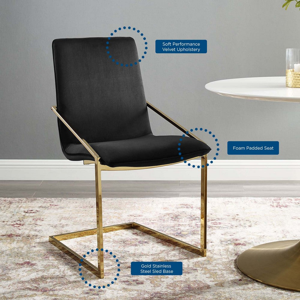 Pitch Performance Velvet Dining Armchair by Modway| Black
