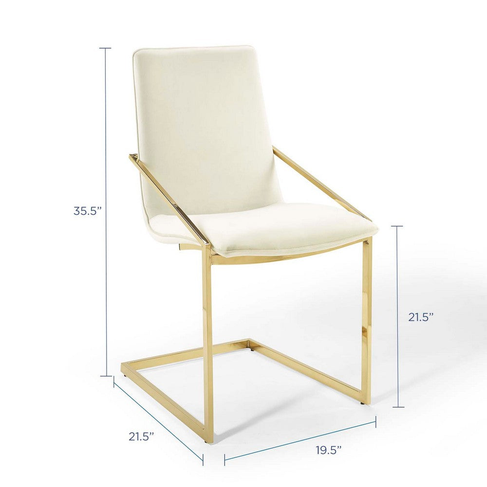 Pitch Performance Velvet Dining Armchair by Modway| White