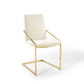 Modway Pitch Performance Velvet Dining Armchair, Gold Ivory