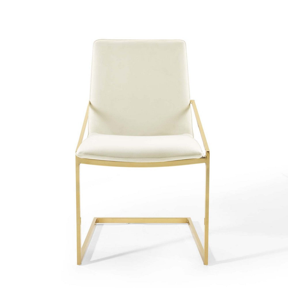 Pitch Performance Velvet Dining Armchair by Modway| White
