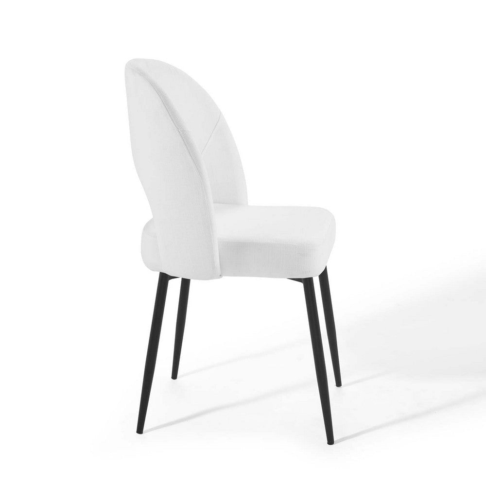 Modway Rouse Upholstered Fabric Dining Side Chair Black White 23 x 19.5 x 33.5 MDY-EEI-3801-BLK-WHI