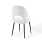 Modway Rouse Upholstered Fabric Dining Side Chair Black White 23 x 19.5 x 33.5 MDY-EEI-3801-BLK-WHI