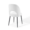 Modway Rouse Upholstered Fabric Dining Side Chair Black White 23 x 19.5 x 33.5 MDY-EEI-3801-BLK-WHI