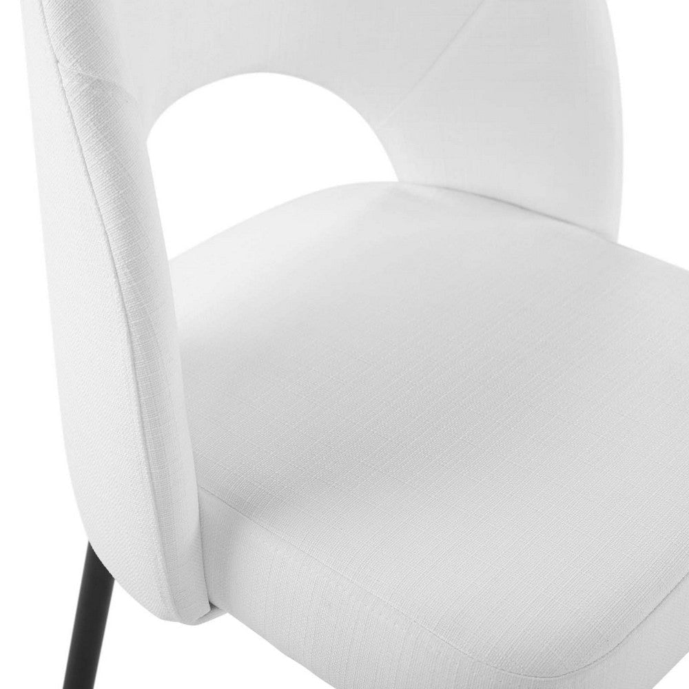 Modway Rouse Upholstered Fabric Dining Side Chair Black White 23 x 19.5 x 33.5 MDY-EEI-3801-BLK-WHI