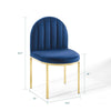 Isla Channel Tufted Performance Velvet Dining Side Chair - No Shipping Charges MDY-EEI-3802-GLD-NAV