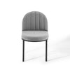 Modway Isla Channel Tufted Upholstered Fabric Dining Side Chair Black Light Gray MDY-EEI-3803-BLK-LGR