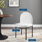 Isla Channel Tufted Upholstered Fabric Dining Side Chair - No Shipping Charges