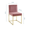 Carriage Channel Tufted Sled Base Performance Velvet Dining Chair - No Shipping Charges