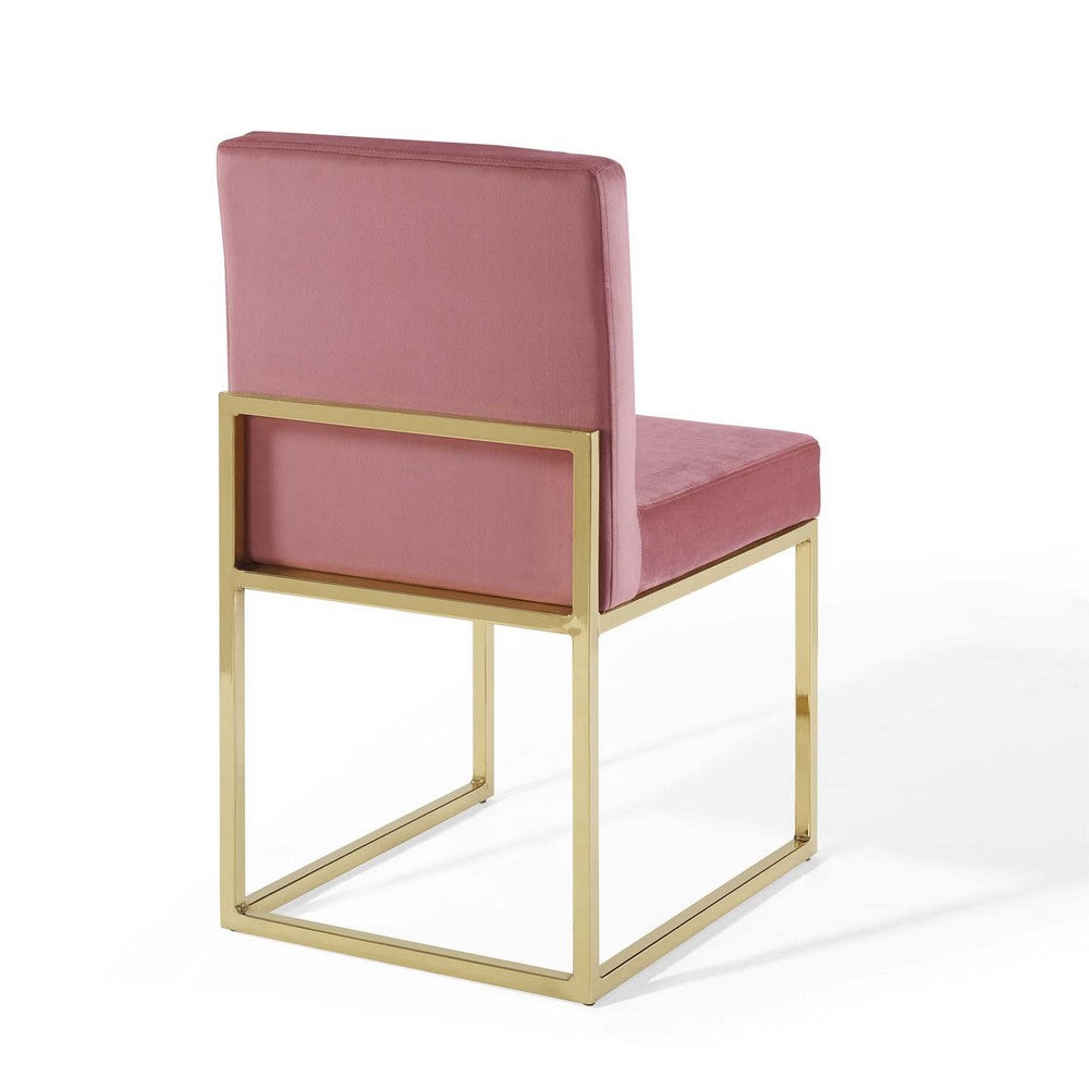 Carriage Channel Tufted Sled Base Performance Velvet Dining Chair by Modway| Red