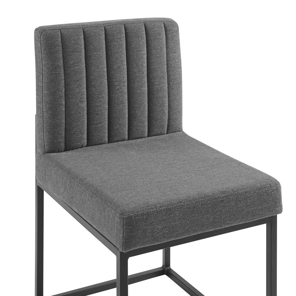 Carriage Channel Tufted Sled Base Upholstered Fabric Dining Chair - No Shipping Charges