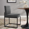 Carriage Channel Tufted Sled Base Upholstered Fabric Dining Chair - No Shipping Charges