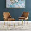Modway Viscount Performance Velvet Dining Chairs-Set of 2, Cognac