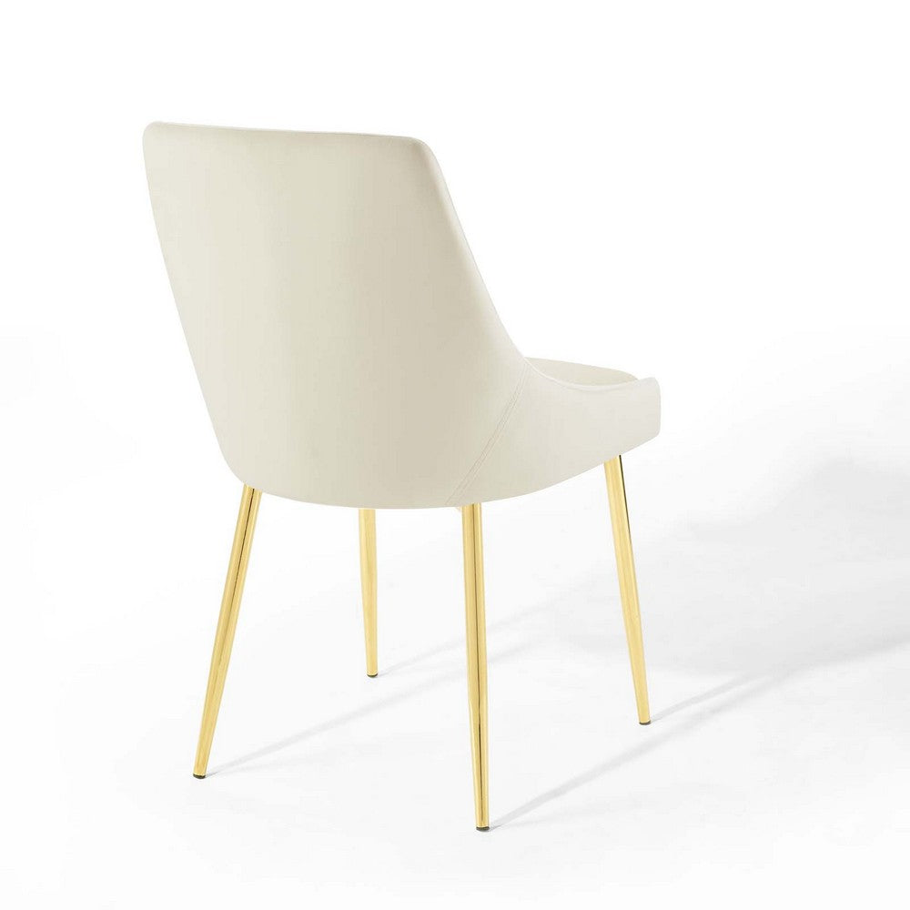 Viscount Performance Velvet Dining Chairs Set of 2 by Modway| White