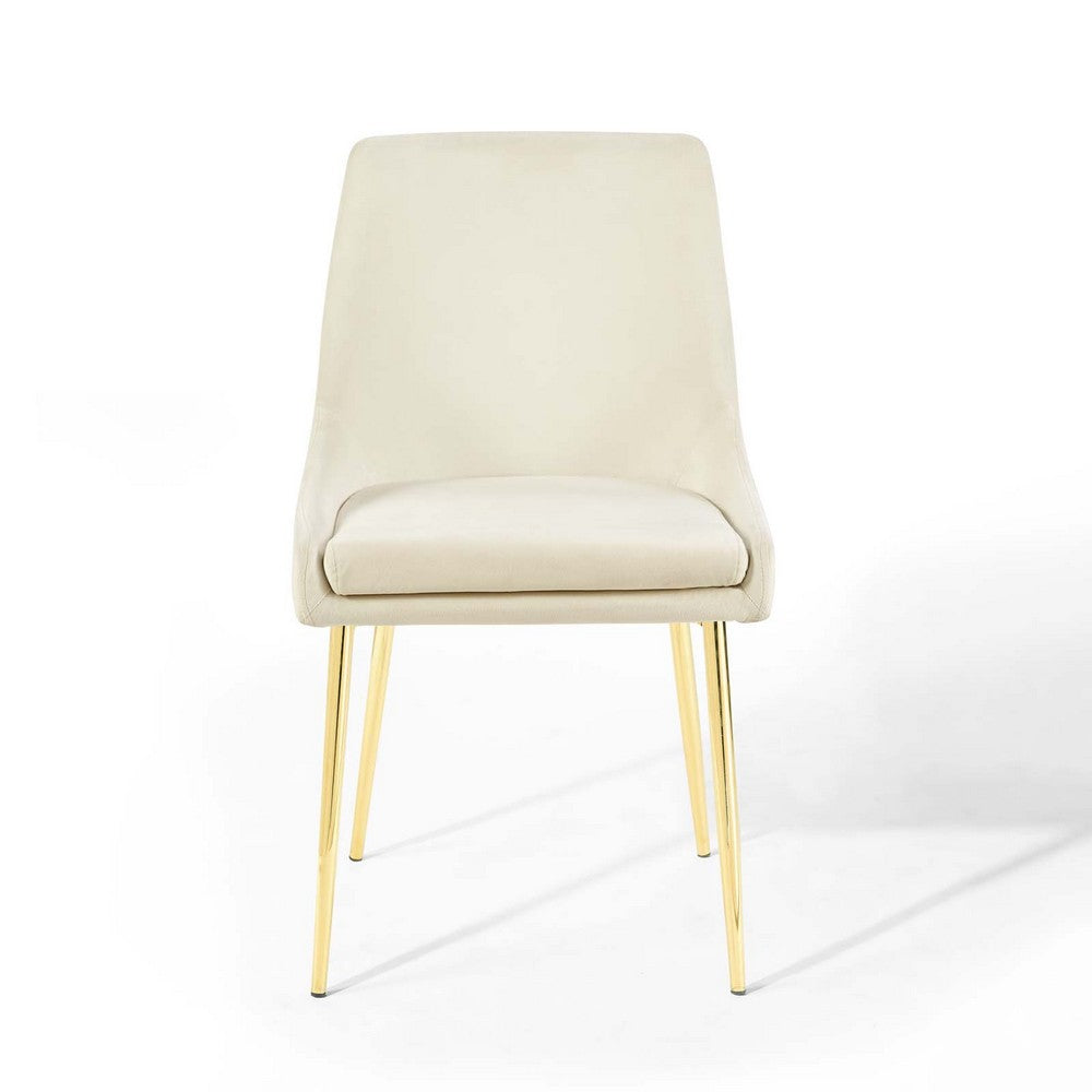 Viscount Performance Velvet Dining Chairs Set of 2 by Modway| White