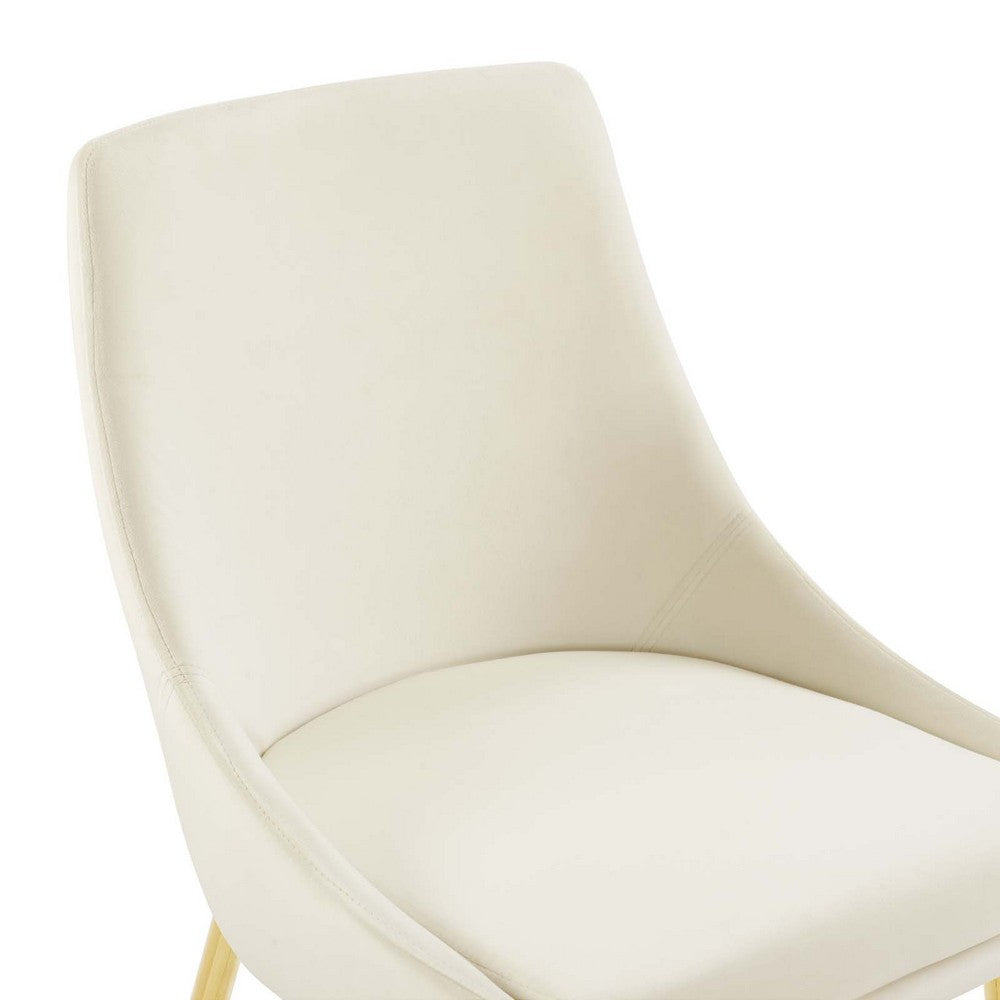 Viscount Performance Velvet Dining Chairs Set of 2 by Modway| White