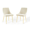 Viscount Performance Velvet Dining Chairs Set of 2 by Modway| White