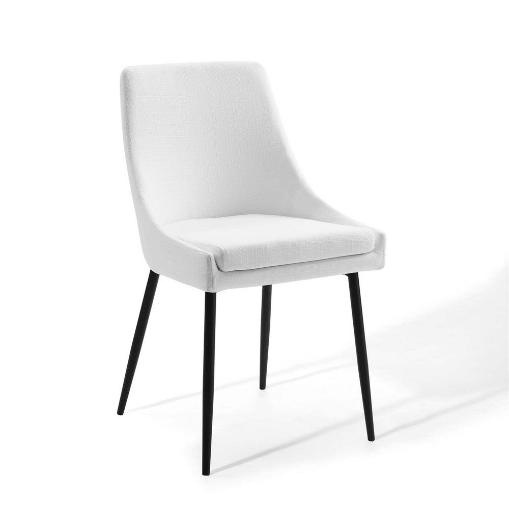 Viscount Upholstered Fabric Dining Chairs Set of 2 by Modway| White