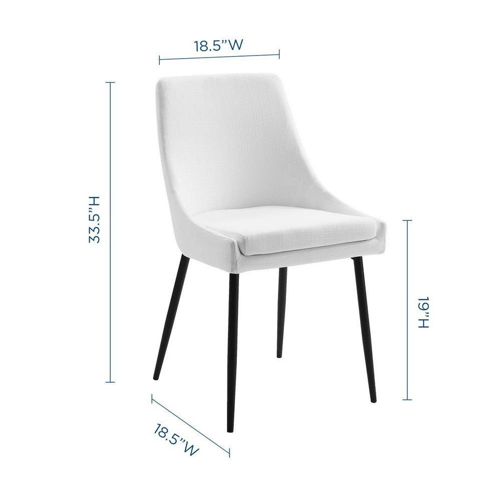 Viscount Upholstered Fabric Dining Chairs Set of 2 by Modway| White