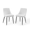 Modway Viscount Upholstered Fabric Dining Chairs - Set of 2, Black White