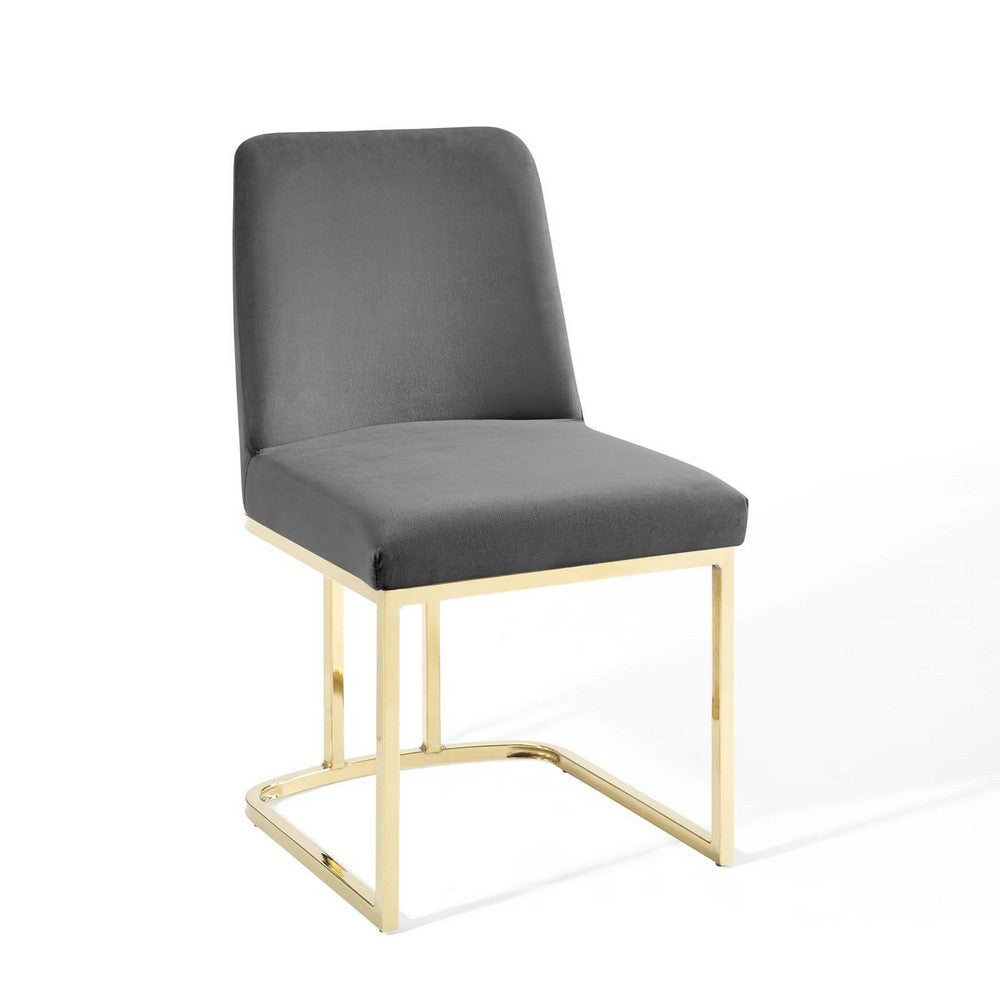 Amplify Sled Base Performance Velvet Dining Side Chair by Modway| Gray