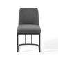 Amplify Sled Base Upholstered Fabric Dining Side Chair - No Shipping Charges